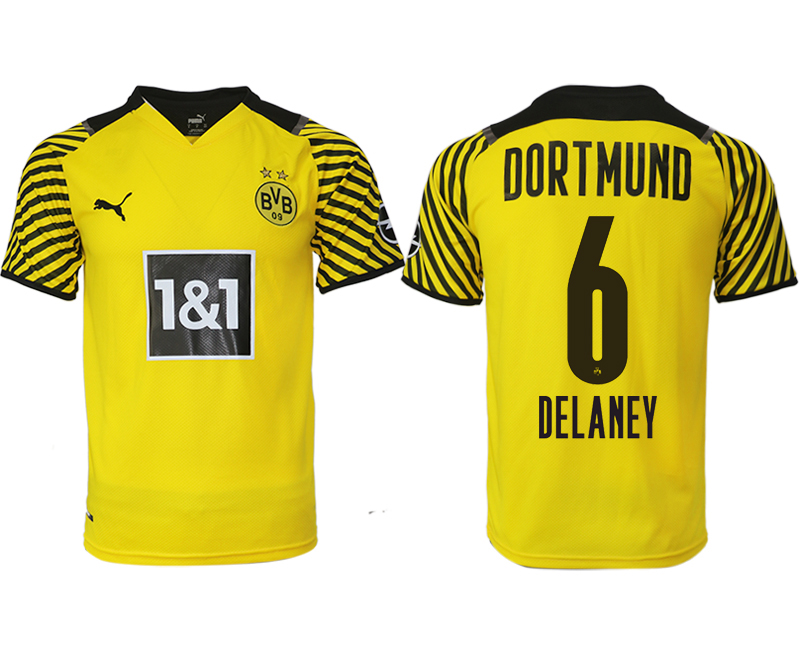 Men 2021-2022 Club Borussia Dortmund home yellow aaa version #6 Soccer Jersey->barcelona jersey->Soccer Club Jersey